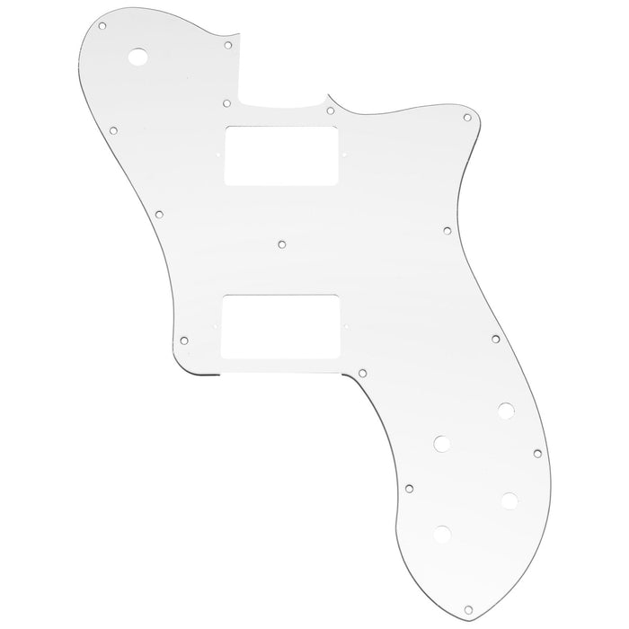 musiclily pro 15 holes covered hh guitar pickguard for mexico fender 72 tele deluxe style electric guitar 3ply 4ply mx2457p, white