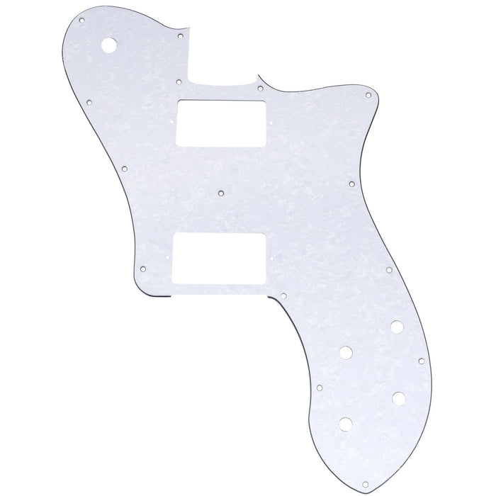 musiclily pro 15 holes covered hh guitar pickguard for mexico fender 72 tele deluxe style electric guitar 3ply 4ply mx2457p, white pearl
