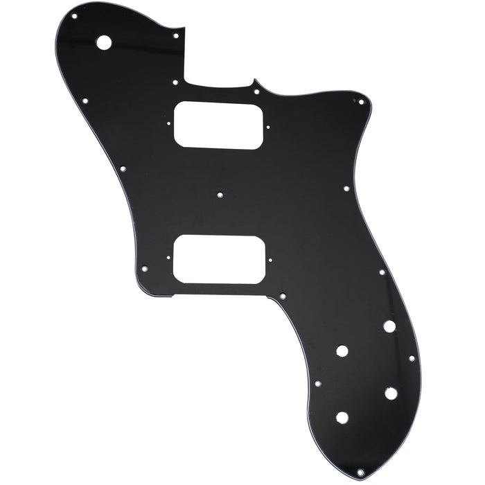 musiclily pro 15 holes uncovered hh guitar pickguard for mexico fender 72 tele deluxe style electric guitar 3ply 4ply mx2458p, black
