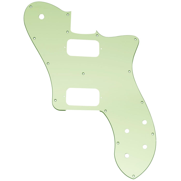 musiclily pro 15 holes uncovered hh guitar pickguard for mexico fender 72 tele deluxe style electric guitar 3ply 4ply mx2458p, mint green
