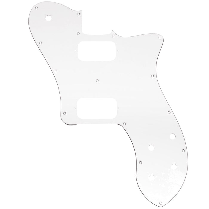 musiclily pro 15 holes uncovered hh guitar pickguard for mexico fender 72 tele deluxe style electric guitar 3ply 4ply mx2458p, white