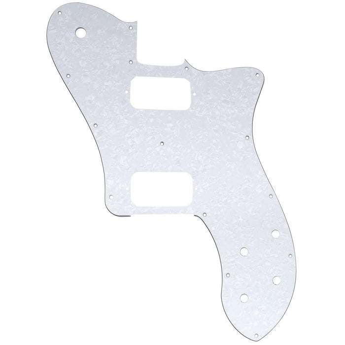 musiclily pro 15 holes uncovered hh guitar pickguard for mexico fender 72 tele deluxe style electric guitar 3ply 4ply mx2458p, white pearl
