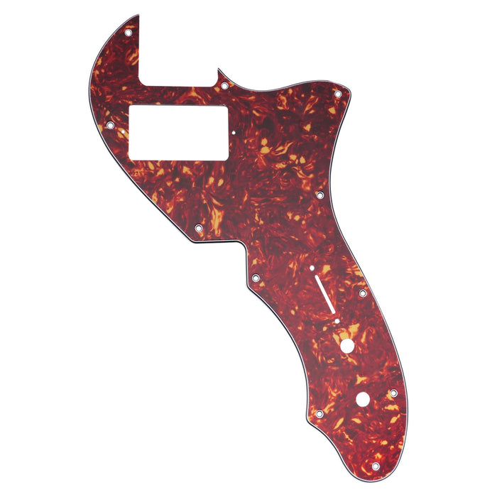 musiclily pro 11 holes single h guitar pickguard for usa fender 69 tele thinline style electric guitar mx2459p, vintage tortoise