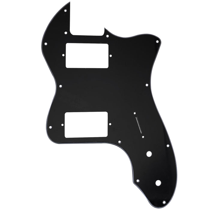 musiclily pro 12 holes covered hh guitar pickguard for usa mexico fender 72 tele thinline style electric guitar mx2460p, black