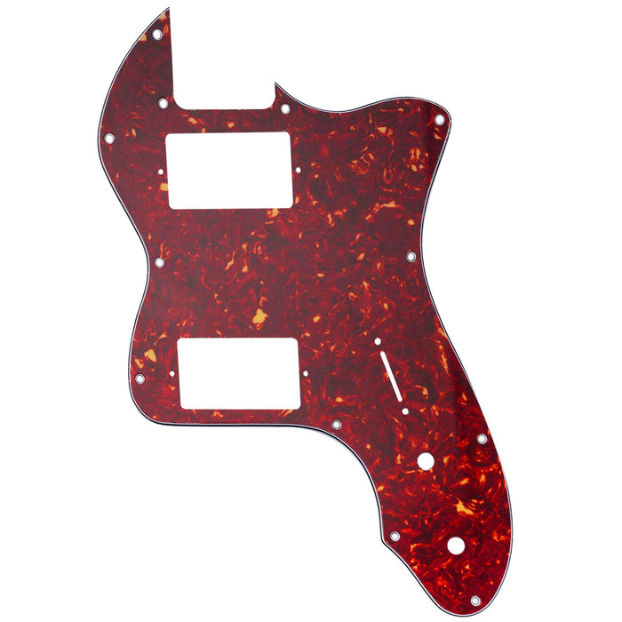 musiclily pro 12 holes covered hh guitar pickguard for usa mexico fender 72 tele thinline style electric guitar mx2460p, vintage tortoise