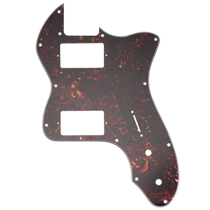 musiclily pro 12 holes covered hh guitar pickguard for usa mexico fender 72 tele thinline style electric guitar mx2460p, tortoise shell