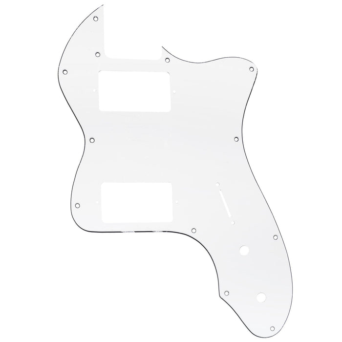 musiclily pro 12 holes covered hh guitar pickguard for usa mexico fender 72 tele thinline style electric guitar mx2460p, white