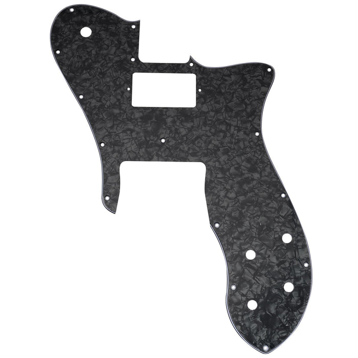 musiclily pro 16 holes single h guitar pickguard for usa mexico fender 72 tele custom style electric guitar mx2461p, black pearl