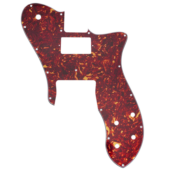 musiclily pro 16 holes single h guitar pickguard for usa mexico fender 72 tele custom style electric guitar mx2461p, vintage tortoise