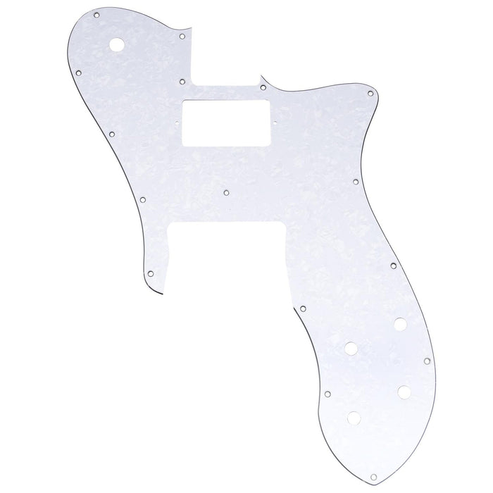 musiclily pro 16 holes single h guitar pickguard for usa mexico fender 72 tele custom style electric guitar mx2461p, white pearl