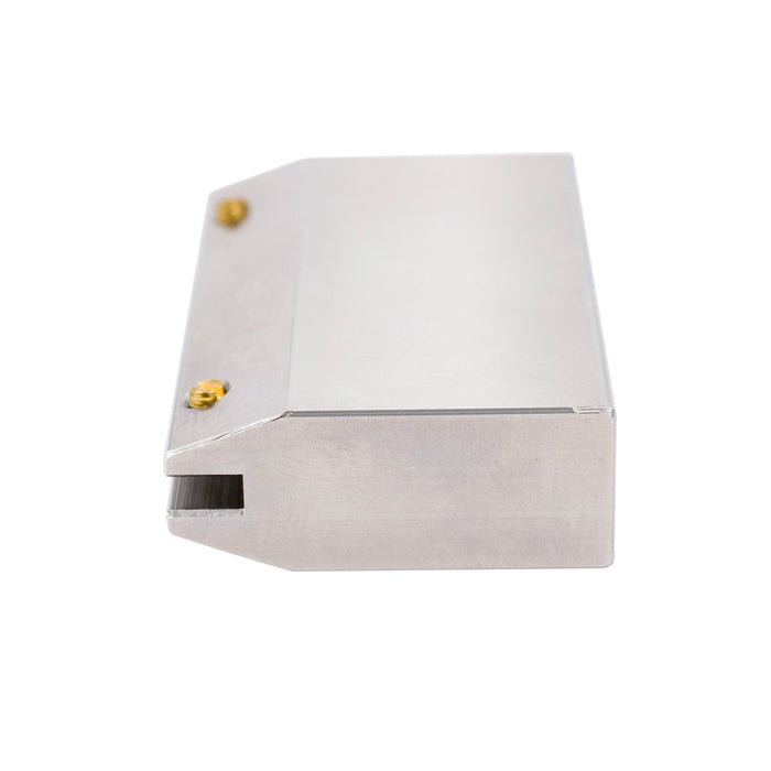 detail of musiclily pro luthier tool guitar bass fret press caul stainless steel block mx2470