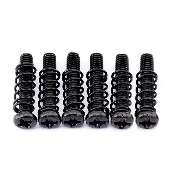 musiclily pro metric m3 16mm steel saddle intonation screws and spring set for imported electric guitar bass bridge mx2472 6mx2491 6p, black