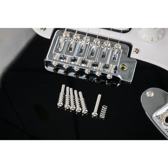Musiclily Pro Metrische M3x20mm Stahl Sattelintonationsgewinde und Federsatz für importierten E-Gitarren- oder Bassbrücke, Satz von 6
