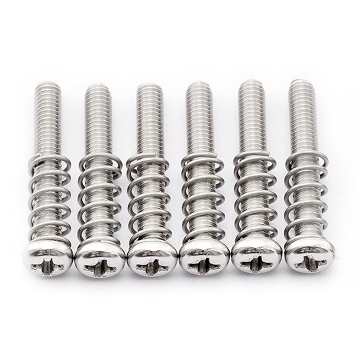 musiclily pro metric m3 20mm steel saddle intonation screw and spring set for imported electric guitar bass bridge mx2474 6mx2491 6p, 6 pcs