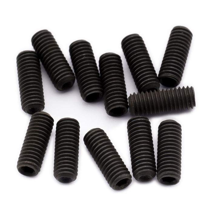 musiclily pro metric m3 8mm stainless steel saddle height adjustment screws for imported electric guitar bass bridge mx2476 12p, black