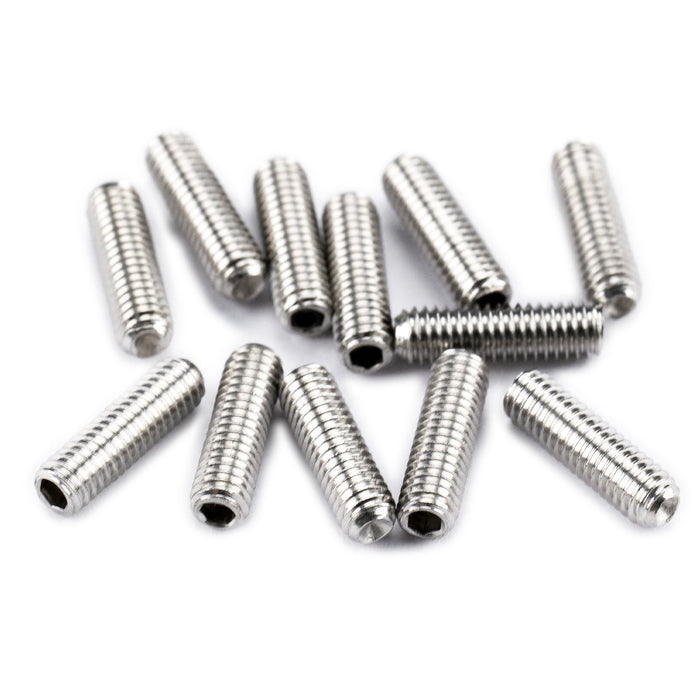 musiclily pro metric m3 10mm steel saddle height adjustment screws for imported electric guitar bass bridge mx2476 12p, 12 pcs