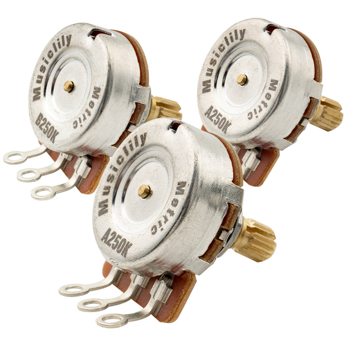 Part of musiclily pro hd a250k b250k full brass metric coarse 18 spline split short shaft pots audio linear taper potentiometers for imported strat style electric guitar bass mx2500 2mx2501