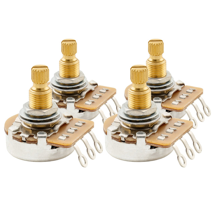 musiclily pro hd a500k b500k full brass metric coarse 18 spline split shaft pots audio linear taper potentiometers for epiphone style electric guitar bass mx2502 2mx2503 2