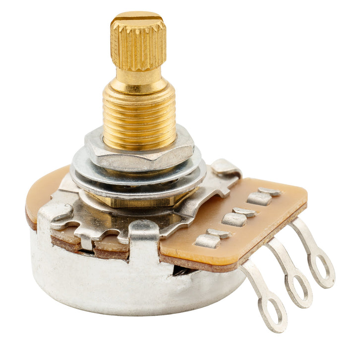 musiclily pro hd a500k full brass metric coarse 18 spline split shaft pot audio taper potentiometer for electric guitar bass mx2502