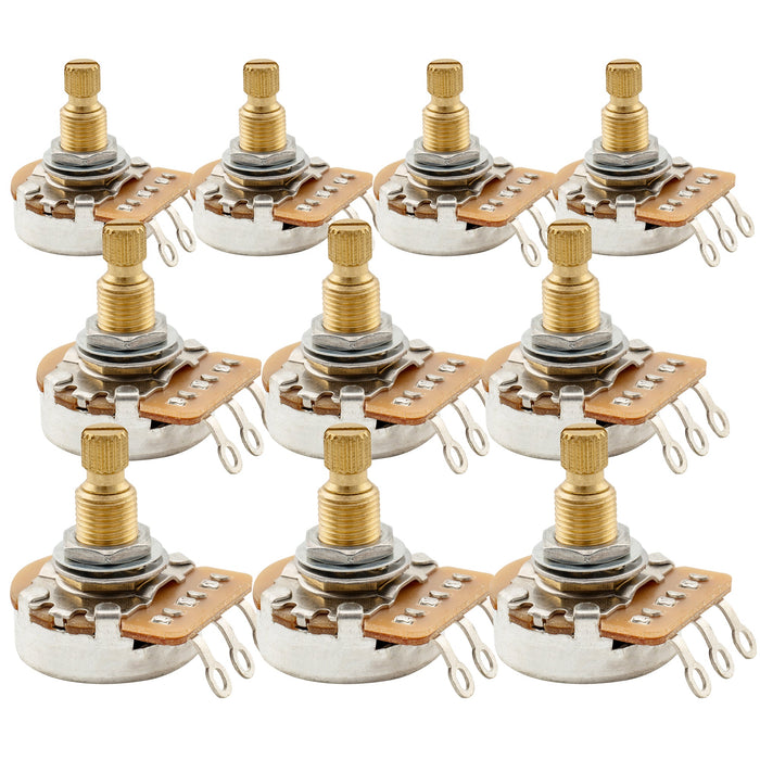Musiclily Pro HD B500K Pots Ottone Metrico Standard Shaft 9.5mm Taper Lineare Potenziometri per Chitarra Elettrica e Basso (Set di 10)