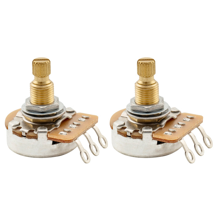 musiclily pro hd b500k full brass metric coarse 18 spline split shaft pot linear taper potentiometer for electric guitar bass mx2503, 2 pcs