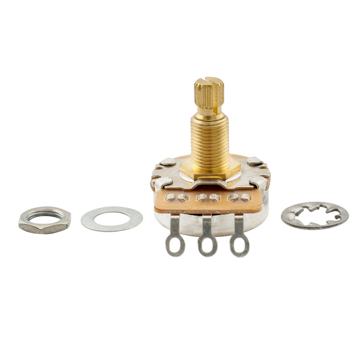 Musiclily Pro HD A25K Pots Messing Metrisch Geteilter Standard Schaft 9,5mm Audio Drehpotentiometer für Aktive Tonabnehmer E-Gitarre Bass (Set von 10)