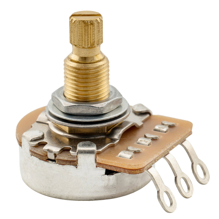 musiclily pro hd a25k full brass metric coarse 18 spline split shaft pot audio taper potentiometer for electric guitar bass mx2504