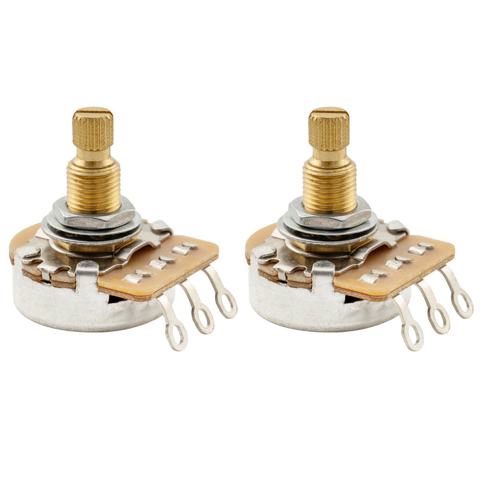 musiclily pro hd b25k full brass metric coarse 18 spline split shaft pot linear taper potentiometer for electric guitar bass mx2505, 2 pcs