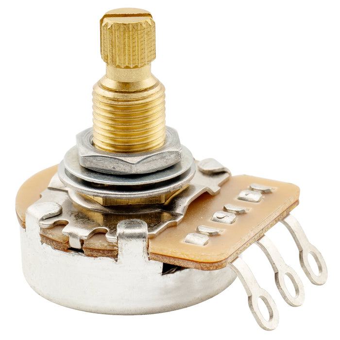 musiclily pro hd a1m full brass metric coarse 18 spline split shaft pot audio taper potentiometer for electric guitar bass mx2506