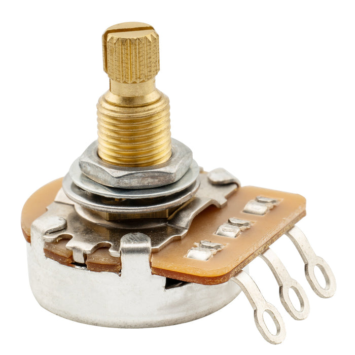 musiclily pro hd b1m full brass metric coarse 18 spline split shaft pot linear taper potentiometer for electric guitar bass mx2507