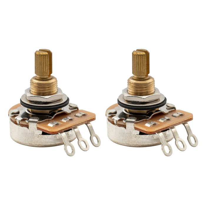 Musiclily Pro HD A250K Pots Brass Standard Split Shaft 3/8 Inch Audio Taper Potentiometers for ST Tele Mustang Ibanez Style Electric Guitar Bass (Set of 2)