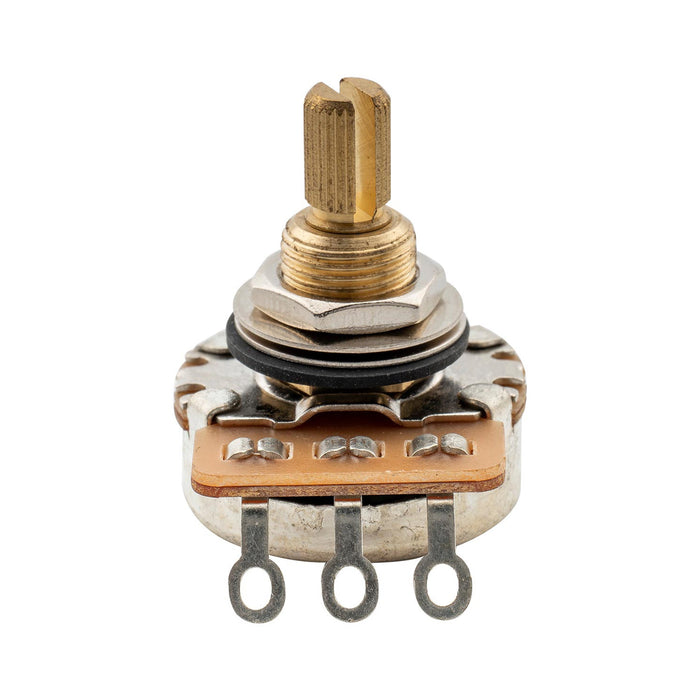Musiclily Pro HD Potenciómetros A500K de latón con eje estriado estándar de 3/8 pulgadas, curva logarítmica (audio), para guitarra eléctrica y bajo (juego de 10)