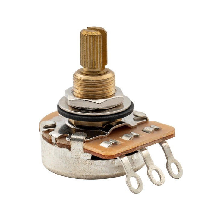 musiclily pro hd a500k full brass inch size fine 24 spline split shaft pot audio taper potentiometer for electric guitar bass mx2518