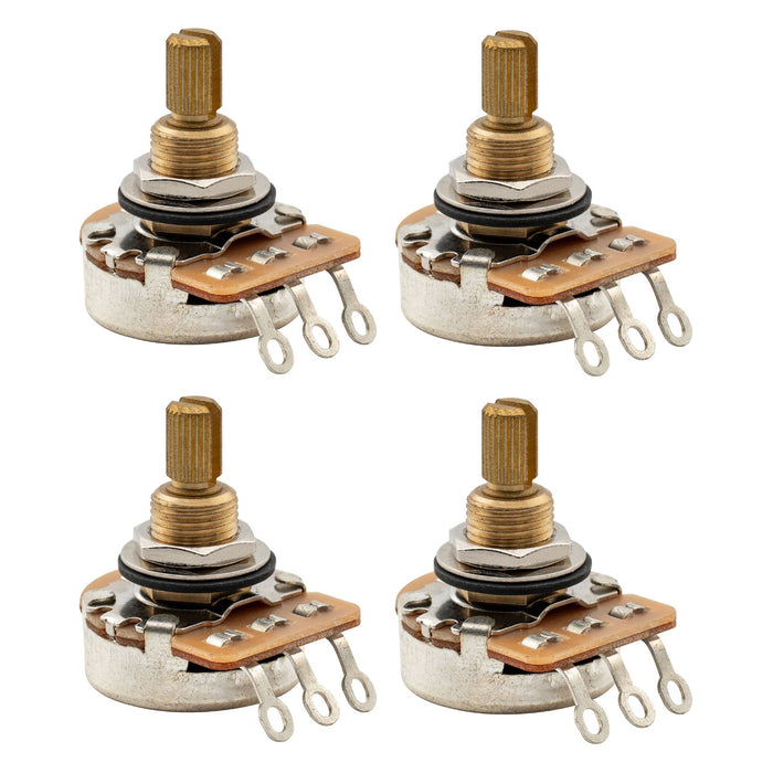Musiclily Pro HD B1M Pots Brass Standard Split Shaft 3/8 Inch Linear Taper Potentiometers for LP/SG/Offset Style Electric Guitar Bass (Set of 4)