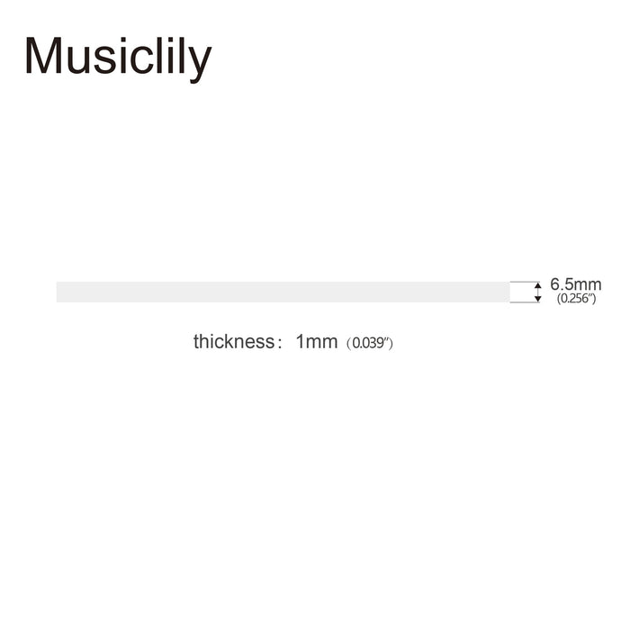 Dimensions of musiclily basic 1650x6 5x1mm abs plastic binding purfling strip for acoustic classical guitar mx2545bk