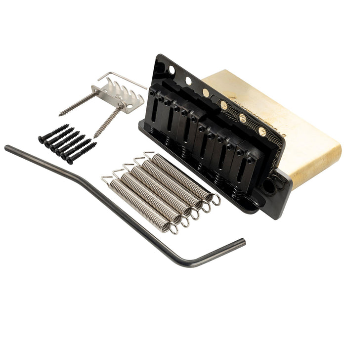musiclily ultra 52 5mm2 1 16 inch standard 6 screw st tremolo bridge with modern brass saddles 42mm solid brass block push in arm for strat style electric guitar mx2546p