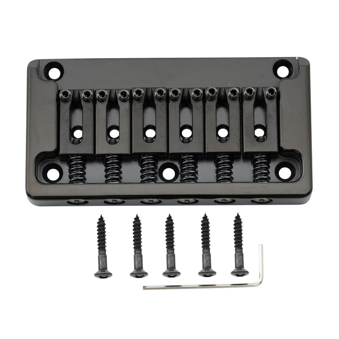 musiclily ultra full solid brass 52 5mm2 1 16 inch string spacing non tremolo hardtail bridge for 6 string strat tele style electric guitar mx2548p