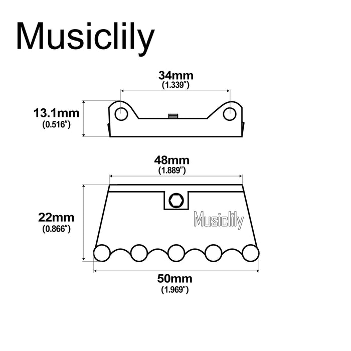 Dimensions of musiclily ultra heavy duty full brass tremolo claw for electric guitar tremolo bridge mx2550nu