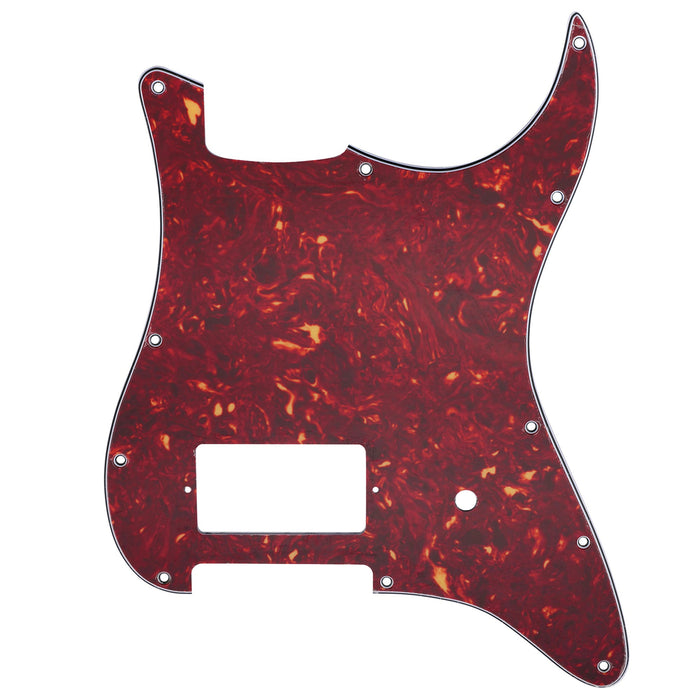 musiclily pro 11 holes single covered humbucker and pot slot guitar pickguard for usa mexico fender tom delonge strat style electric guitar mx2551p, vintage tortoise
