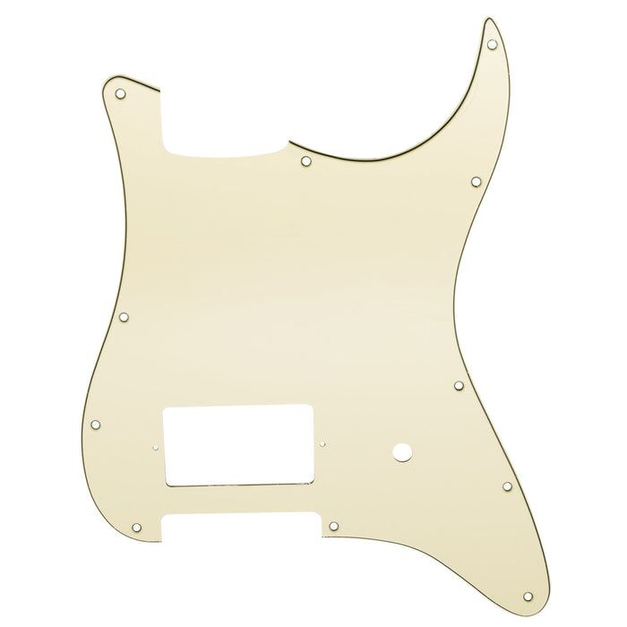 musiclily pro 11 holes single covered humbucker and pot slot guitar pickguard for usa mexico fender tom delonge strat style electric guitar mx2551p cream