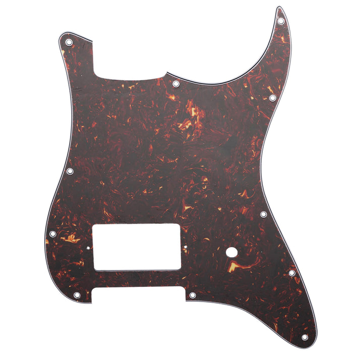 musiclily pro 11 holes single covered humbucker and pot slot guitar pickguard for usa mexico fender tom delonge strat style electric guitar mx2551p, tortoise shell