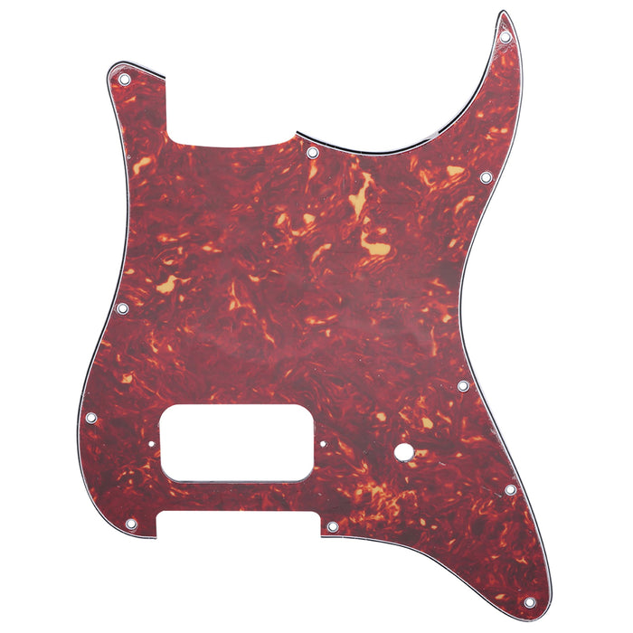 musiclily pro 11 holes single uncovered humbucker and pot slot guitar pickguard for usa mexico fender tom delonge strat style electric guitar mx2552p, vintage tortoise