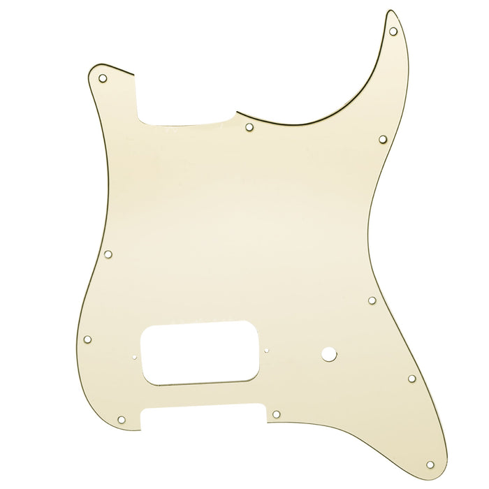 musiclily pro 11 holes single uncovered humbucker and pot slot guitar pickguard for usa mexico fender tom delonge strat style electric guitar mx2552p cream