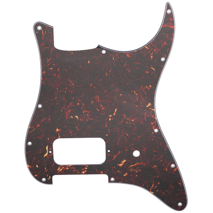 musiclily pro 11 holes single uncovered humbucker and pot slot guitar pickguard for usa mexico fender tom delonge strat style electric guitar mx2552p, tortoise shell