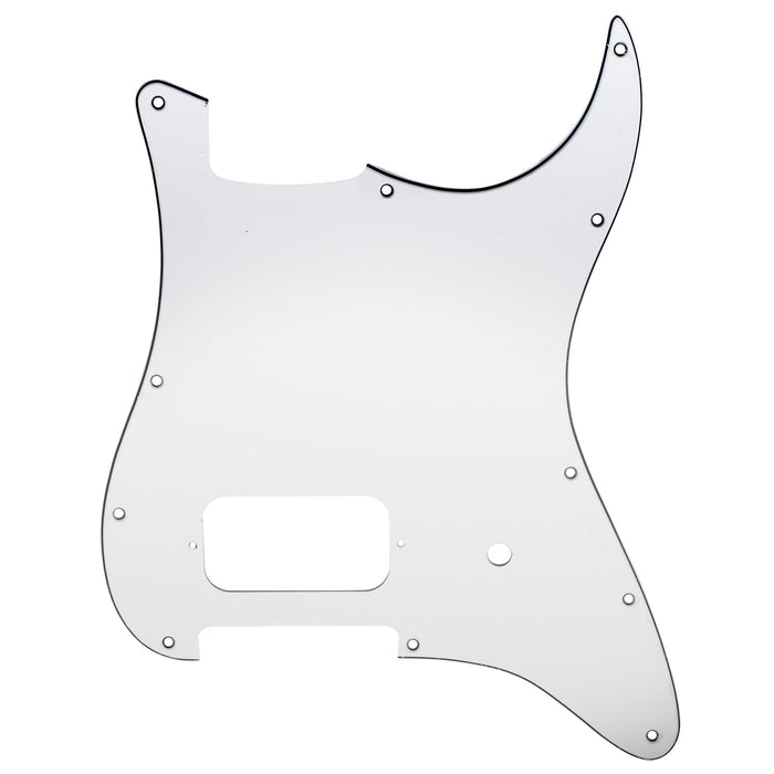 musiclily pro 11 holes single uncovered humbucker and pot slot guitar pickguard for usa mexico fender tom delonge strat style electric guitar mx2552p, white
