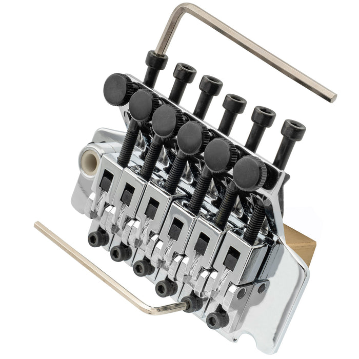 musiclily pro 54mm 2 1 8 inch string spacing 34mm full solid brass block double locking tremolo bridge with push in trem arm for fr style electric guitar mx2575cr details