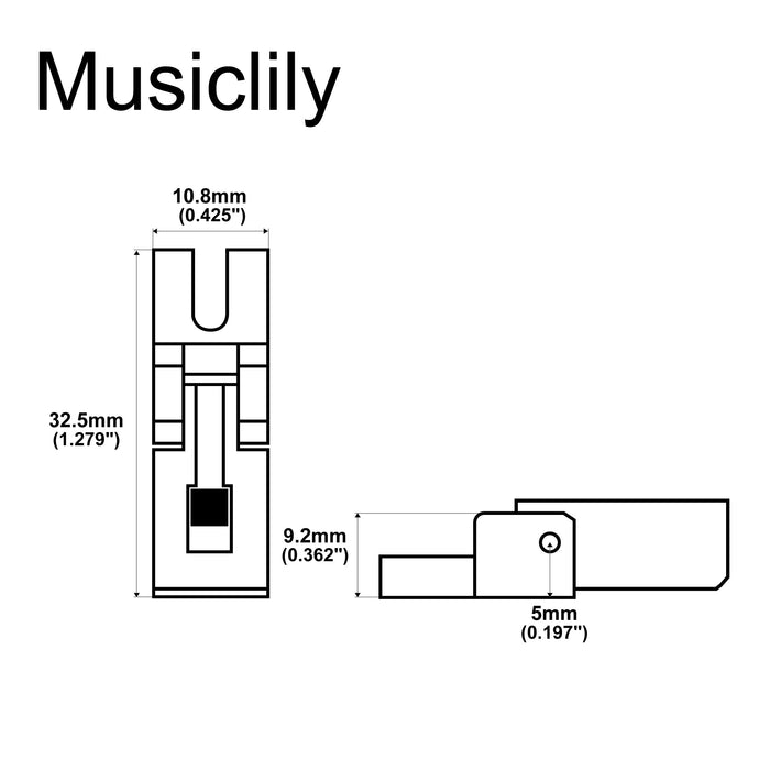 Dimensions of musiclily pro individual 10 8mm low saddle guitar ee 1st 6th string saddle for floyd rose original special locking tremolo bridge mx2581p