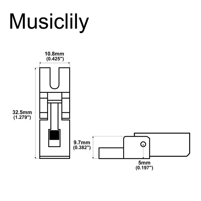 Dimensions of musiclily pro individual 10 8mm medium saddle guitar ab 2nd 5th string saddle for floyd rose original special locking tremolo bridge mx2582p