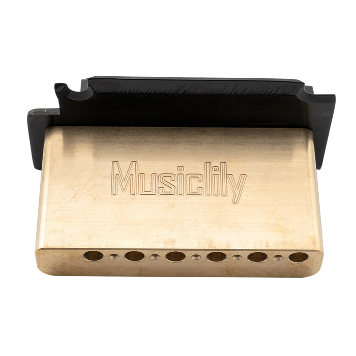 musiclily pro 52 5mm 2 point modern style saddles guitar tremolo bridge with 40mm solid brass block for squier strat style electric guitar mx2585p details