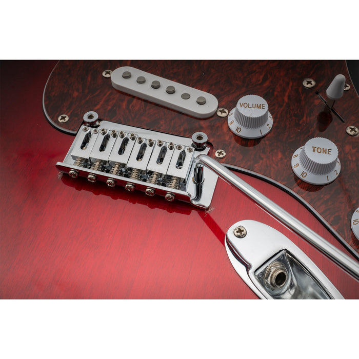 musiclily pro 52 5mm 2 point modern style saddles guitar tremolo bridge with 40mm solid brass block for squier strat style electric guitar mx2585p, chrome